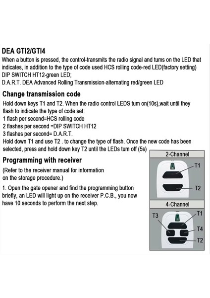 Gtı2 Gtı4 433MHZ Uzaktan Kumanda Için 3 Adet Garaj Kapısı Açacağı Vericisi Sabit Değişken Kod 433.92MHZ (Yurt Dışından) modelleri