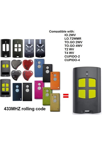 To.go 2VA 4VA 2WV 4WV Garaj Kapısı Açacağı Uzaktan Kumandası 433.92MHZ Rolling Kodlu Kapı (Yurt Dışından) fiyatları