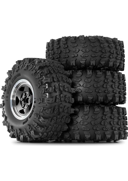 Axial SCX10 D90 Wraith 1/10 Rc Tırmanma Paletli Araç Parçaları Siyah Için 118 mm Dış Çaplı Lastikli 4 Adet 1,9 Inç Metal Lastik Jant (Yurt Dışından)