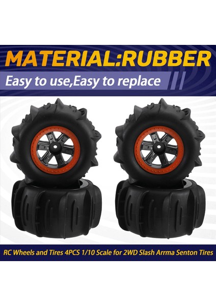 1/10 104009 104001 9125 Rc Kamyon Araba Aksesuarları Parçaları Için 4 Adet Yükseltme Kum Kar Lastiği Tekerlekleri (Yurt Dışından) indirimleri