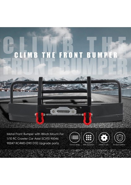 1/10 Rc Paletli Araç Axial SCX10 90046 90047 -D90 D110 Yükseltme Parçaları Için Vinç Montajlı Metal Ön Tampon (Yurt Dışından) fırsatları