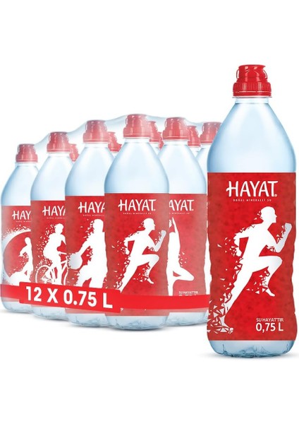 Hayat Sporcu Kapak Su 12X750 ml fiyatları