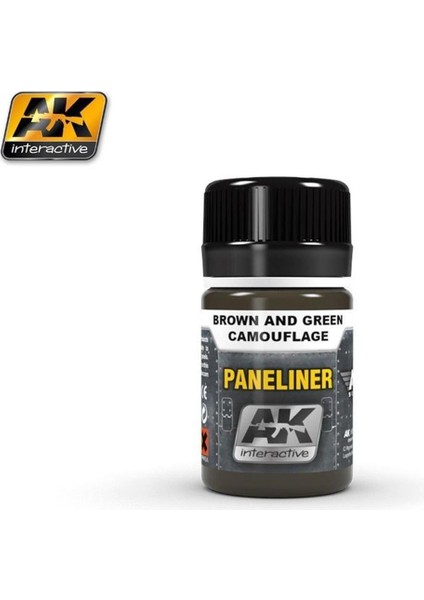 Ak 2071 35 Ml. Kahverengi ve Yeşil Kamuflaj, Paneliner Serisi Enamel Model Boyası