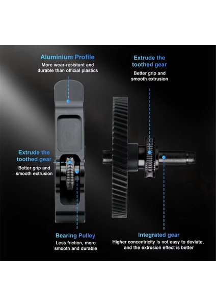 3D Yazıcı Için Geliştirilmiş Sertleştirilmiş Çelik A1/a1 Mini Ekstruder Dişli Düzeneği Kaplı, B (Yurt Dışından) fiyatları