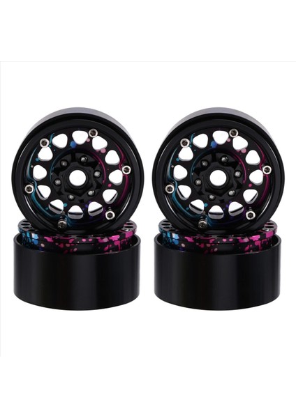 1/10 Trx4 SCX10 D90 CC01 Rc Paletli Araç Için 1,9 Inç Beadlock Tekerlek Gökkuşağı Jant Göbeği (Yurt Dışından)