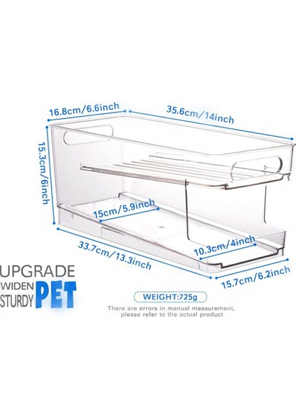 2 Katmanlı Buzdolabı Içecek Saklama Kutusu Düzenleyici - Soda, Bira ve Buzdolabı Için Otomatik Yuvarlanan Içecek Saklama Kutusu (Yurt Dışından) modelleri