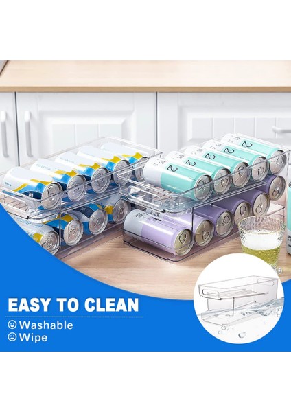 2 Katmanlı Buzdolabı Içecek Saklama Kutusu Düzenleyici - Soda, Bira ve Buzdolabı Için Otomatik Yuvarlanan Içecek Saklama Kutusu (Yurt Dışından) indirimleri