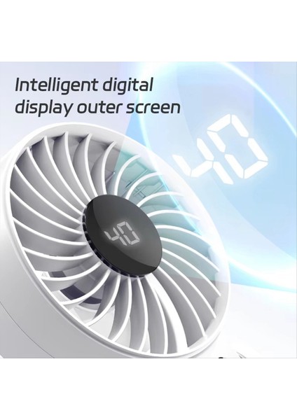 Taşınabilir Mini Soğutma Fanı 5 Hızlı USB Şarj Edilebilir Ekranlı 1500MAH Açık Hava Katlanabilir Boyun Askılı Fanlar B (Yurt Dışından) indirimleri