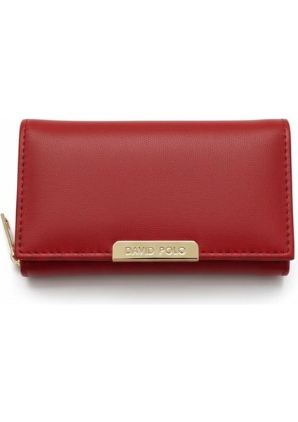 Orta Boy Soft Suni Deri Gold Renk Detaylı Kadın Cüzdan