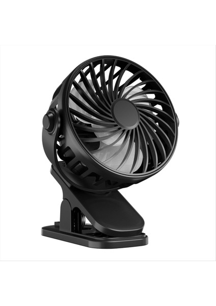 Mini Vantilatör Şarj Edilebilir Döner Askılı Klipsli Taşınabilir Ofis Yatak Odası Yurt Dış Mekan Hediyeleri Siyah (Yurt Dışından)