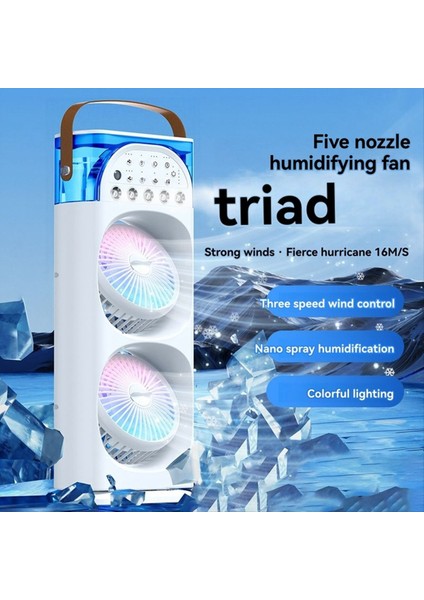 Beş Delikli Püskürtücü Çift Fanlı Nemlendirme Fırçasız Doğrudan Fiş Şarjı Çoklu Vites Renkli Işıklar Büyük Kapasiteli (Yurt Dışından) fırsatları