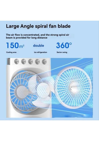 Beş Delikli Püskürtücü Çift Fanlı Nemlendirme Fırçasız Doğrudan Fiş Şarjı Çoklu Vites Renkli Işıklar Büyük Kapasiteli (Yurt Dışından) indirimleri