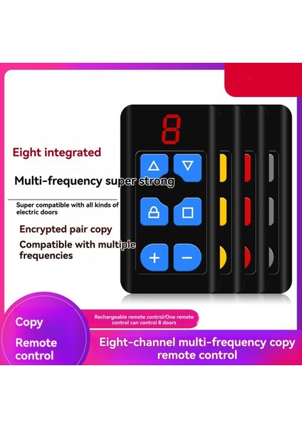 Çoklu Frekanslı 8 Kanal Uzaktan Kumandalı Kapı Kepenk Garaj Elektrikli Kopyalama B (Yurt Dışından) modelleri