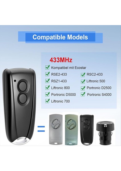 RSC2-433 RSE2-433, RSZ1-433 Için 433,92 Mhz Garaj Kapısı El Vericisi, Uzaktan Kumanda Çoğaltıcı 2 Adet (Yurt Dışından) fırsatları