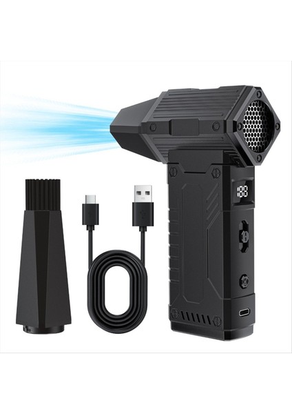 Basınçlı Hava Toz Alma Cihazı, LED Ekran ve Işıklı 130.000 Rpm Turbo Üfleyici, Klavye, Bilgisayar, Araba ve Ev Için Elektrikli Toz Alma Cihazı (Yurt Dışından)