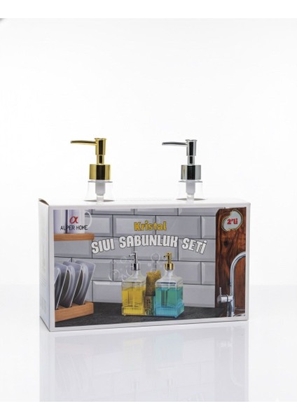 Alper Home Kristal 2'li Lüks Sıvı Sabunluk Seti ve Organizeri fiyatları