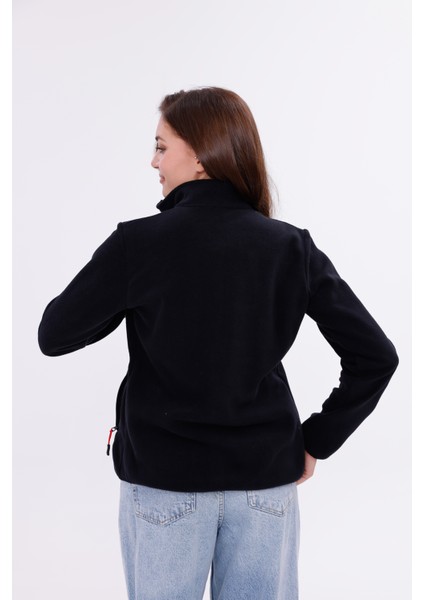 Kadın Slim Fit Tam Fermuarlı Polar Ceket