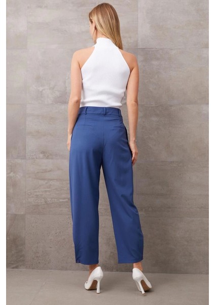 Paçası Düğmeli Yüksek Bel Pantolon modelleri