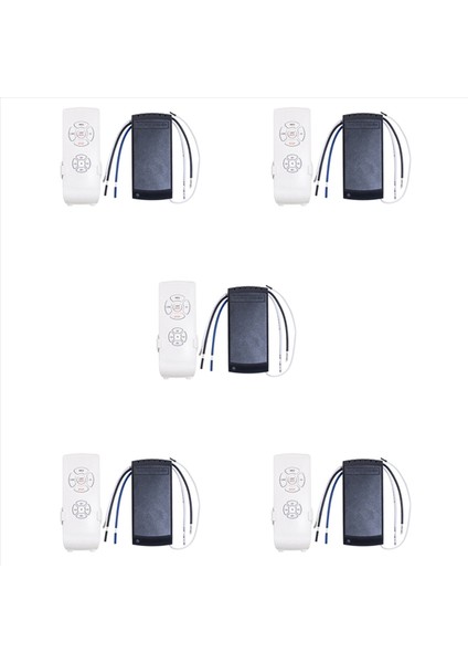 5x Evrensel Tavan Vantilatörü Lambası Uzaktan Kumanda Kiti Ac 110V Zamanlama Ayar Anahtarı Hızı Vericisi Alıcısı (Yurt Dışından)