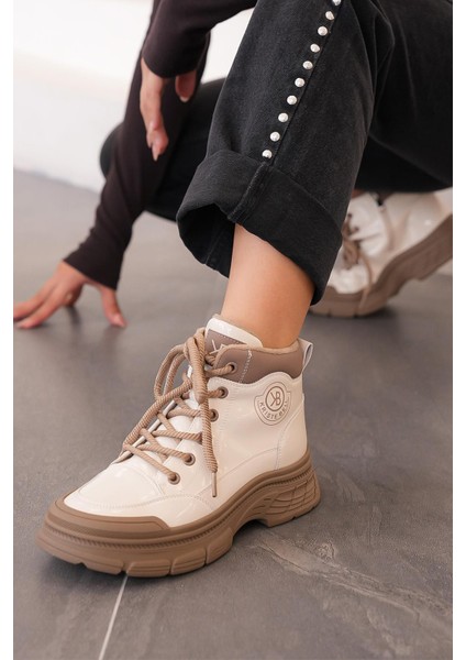 Ruby Orijinal Kriste Bell Ithal Özel Seri Kadın Spor Bot Rugan Bej