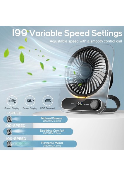 Mini Fan USB Masa - Ultra Sessiz, Şarj Edilebilir, 180° Katlanabilir Kişisel Seyahat, Ofis, Yatak Odası Için (Yurt Dışından) fırsatları