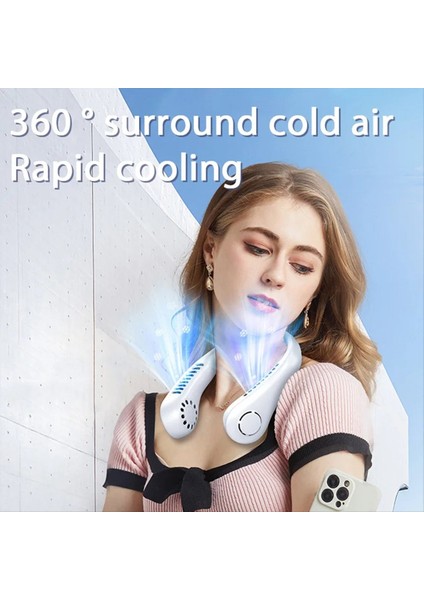 Yapraksız Boyun Askılı Küçük Vantilatör USB Şarjlı Açık Hava Taşınabilir Spor Temel Yaz C (Yurt Dışından) fırsatları