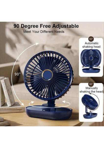 Dijital Ekranlı Mini Taşınabilir Masaüstü Hava Sirkülatörü Elektrikli USB Şarj Edilebilir Küçük Masa Masa Vantilatörü (Yurt Dışından) fırsatları
