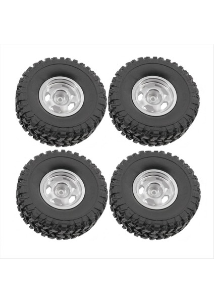 1/16 Rc Araba Yükseltme Parçaları Siyah ve Gümüş Için 4 Adet Lastik ve Jantlar Uzaktan Kumandalı Araba Aksesuarları (Yurt Dışından)