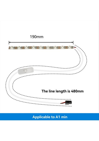 A1/a1 Mini Işık Bambu LED Şerit 6500K 24V 3D Yazıcı Aksesuarları 480MM (Yurt Dışından) indirimleri