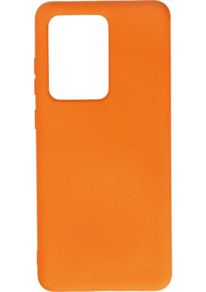 Samsung Galaxy S20 Ultra Kılıf Nano Içi Kadife Silikon - Turuncu (K95)