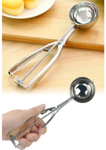 Lüx Paslanmaz Çelik Dondurma Helva ve Kurabiye Kaşığı 22CM