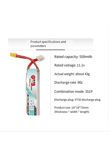 550MAH Lıpo Pil 3s 11.1V 90C Fpv Iha Uzaktan Kumandalı Uçaklar Için XT30 Fişli Dıy Yedek Parçalar (Yurt Dışından) indirimleri