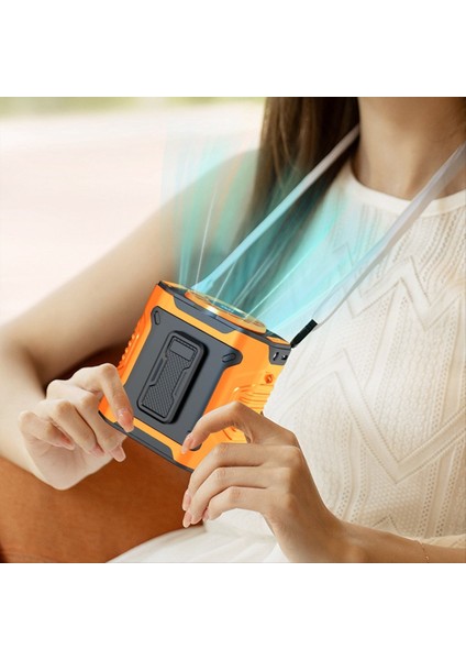 Giyilebilir Kemer Gömlek Gövdesi Üzerinde Şarj Edilebilir Bel Fanı 5000MAH Eller Serbest Soğutma Boyun Lav Turuncusu (Yurt Dışından) indirimleri