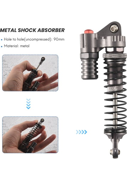 1/10 Ölçekli Rc Kaya Tırmanıcıları Için 2 Adet Alüminyum Alaşımlı 90 mm Amortisör Amortisörleri Eksenel SCX10 D90 Kamyon (Yurt Dışından) modelleri