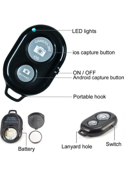 Cep Telefonu Bluetooth Kablosuz Uzaktan Kumandalı Monopod Selfie Çubuğu Deklanşör Otomatik Zamanlayıcı Ios Android Için (Yurt Dışından) indirimleri