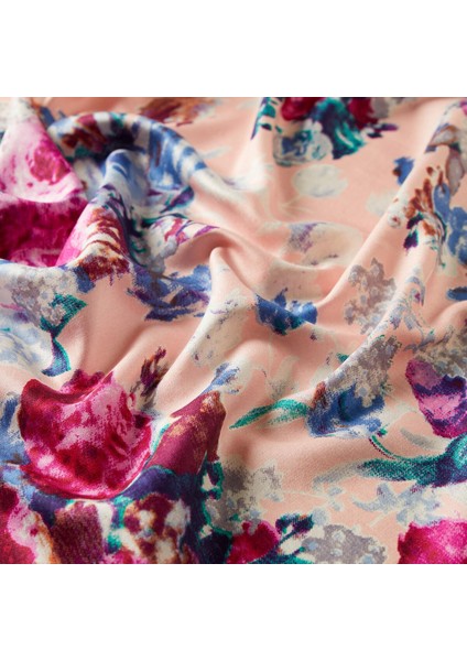 Ipekevi Desenli Ipek Şal - Gül Bahçesi Desenli - Toz Pembe modelleri