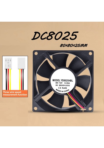 8cm Soğutma Fanı Pc Bilgisayar Kasası Dc 12V 0.3A Sessiz 8025 3pin Konnektör (Yurt Dışından) fiyatları