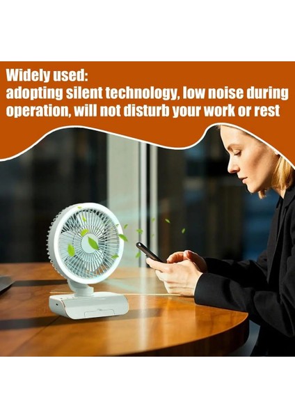 Salınımlı Hava Sirkülatörlü Vantilatör 5 Hızlı Kişisel Uzaktan Kumandalı 4000MAH Şarj Edilebilir Gri (Yurt Dışından) modelleri