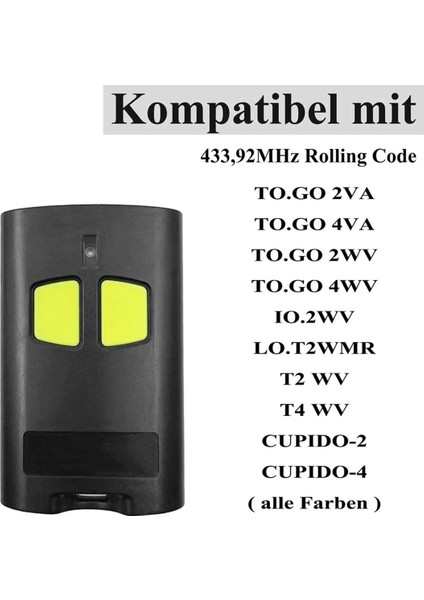 2 Adet 433 Mhz El Tipi Uzaktan Kumanda To Go 2WV 4VA Hareketli Kod Garaj Vericisi (Yurt Dışından) modelleri