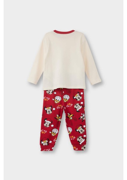 Kız Bebek Disney Mickey & Minnie Yılbaşı Temalı Pijama Takımı Uzun Kollu Üst Uzun Alt F4595A525WN fırsatları