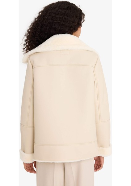 Su Geçirmez Oversize Geniş Kalıp Suni Kürk Astarlı Fermuarlı Mont F1823AX25WN