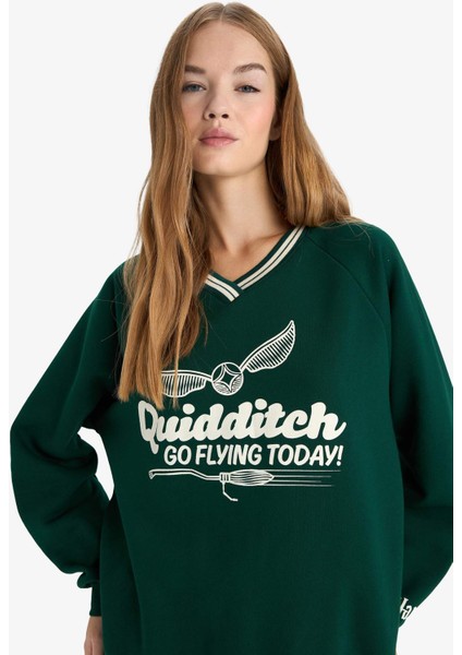 Coool Harry Potter Oversize Geniş Kalıp V Yaka Sweatshirt F9013AX25AU indirimleri