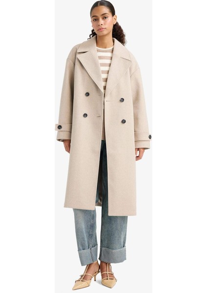 Regular Fit Düğmeli Uzun Kaşe Kaban F1197AX25WN fiyatları