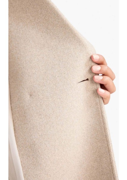 Regular Fit Düğmeli Uzun Kaşe Kaban F1197AX25WN