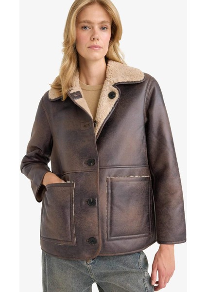 Çift Taraflı Regular Fit Polo Yaka Suni Kürk Astarlı Mont F2914AX25WN