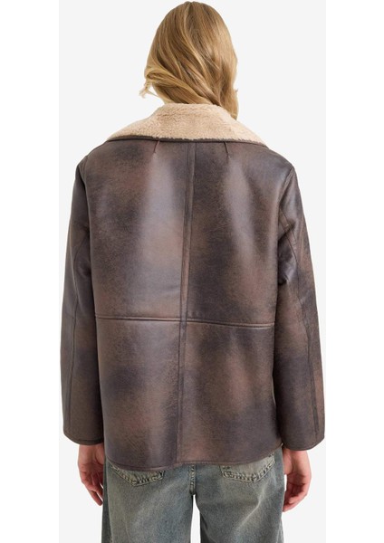 Çift Taraflı Regular Fit Polo Yaka Suni Kürk Astarlı Mont F2914AX25WN fırsatları