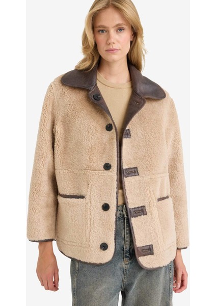 Çift Taraflı Regular Fit Polo Yaka Suni Kürk Astarlı Mont F2914AX25WN indirimleri