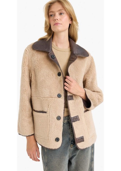 Çift Taraflı Regular Fit Polo Yaka Suni Kürk Astarlı Mont F2914AX25WN