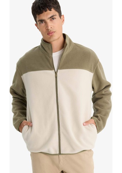 Relax Fit Yarım Balıkçı Yaka Fermuarlı Polar Hırka F0449AX25AU