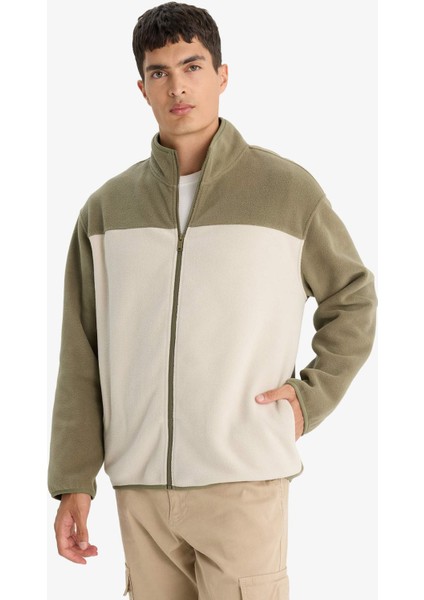 Relax Fit Yarım Balıkçı Yaka Fermuarlı Polar Hırka F0449AX25AU modelleri